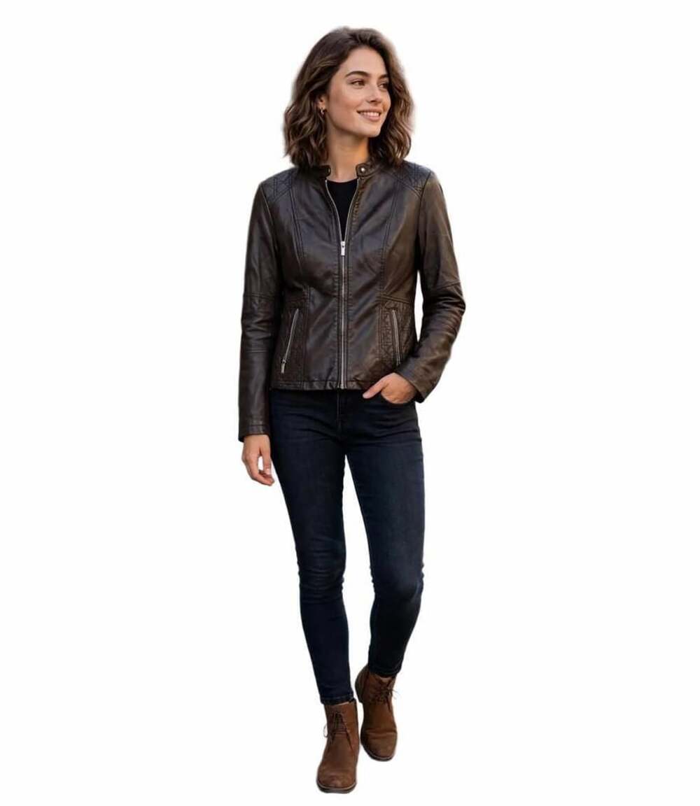 Black Rivet Black Quilted Faux Leather Moto Jacket Size Small
